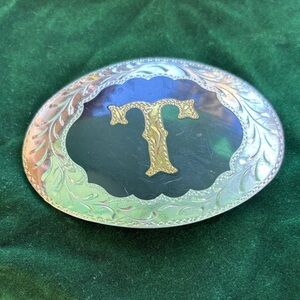 Vintage Silver and Gold Belt Buckle